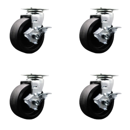 Service Caster Tool Box Caster Wheel Set 5'' Glass Filled Nylon Swivel Casters, 4PK TOOL-SCC-20S520-GFNR-TLB-4